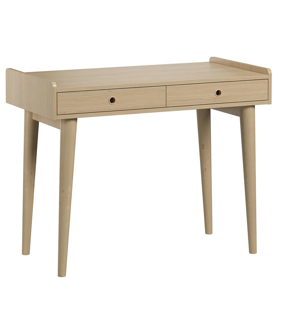 RETRO - Bureau 2 Tiroirs L96 cm - décor Chêne