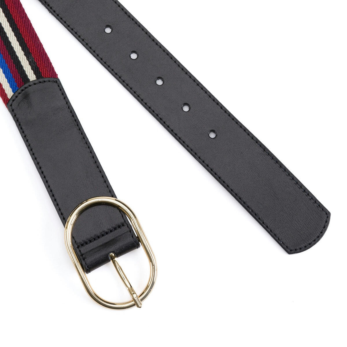 Ceinture tissu avec boucle métallique dorée