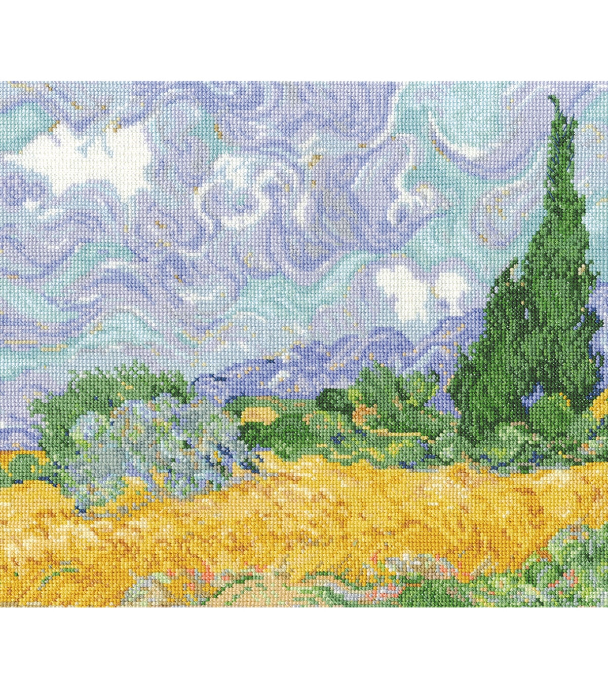 DMC 9 x 11.5 A Wheatfield With Cypresses Counted Cross Stitch Kit