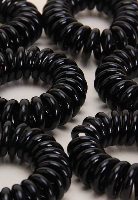 Womens 8pk Black Spiral Plastic Hair Ties