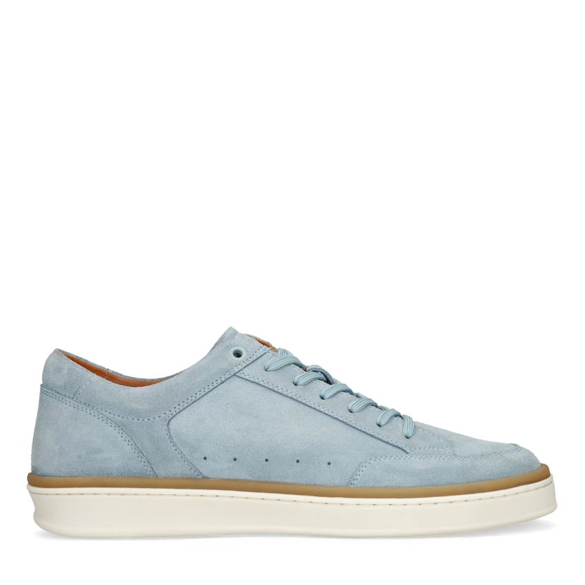 Manfield Blauwe suède sneakers
