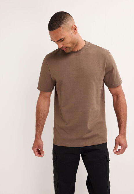 Mens Mocha Premium Cotton Rich T-Shirt