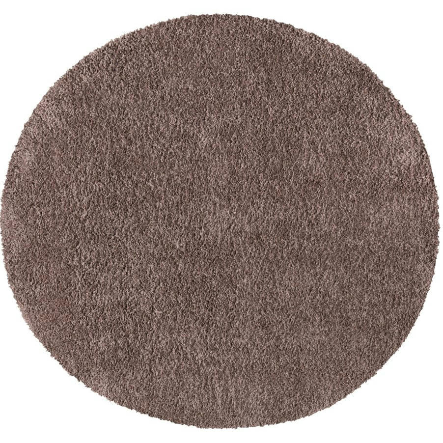 SOFTY - Tapis à poils longs rond SOFTY mocca 80x80cm