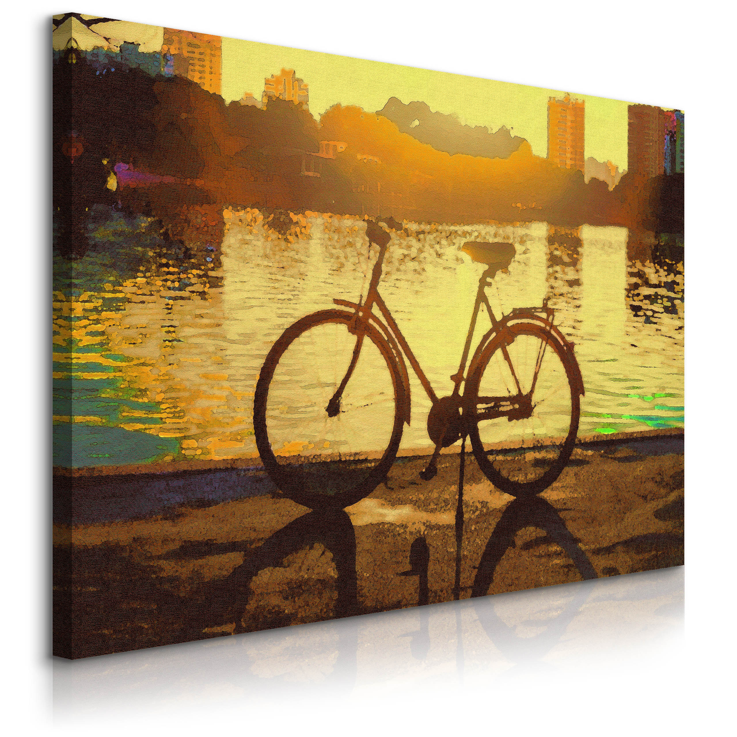 Obraz Rower Nad Rzeką W Stylu Retro 30x20cm