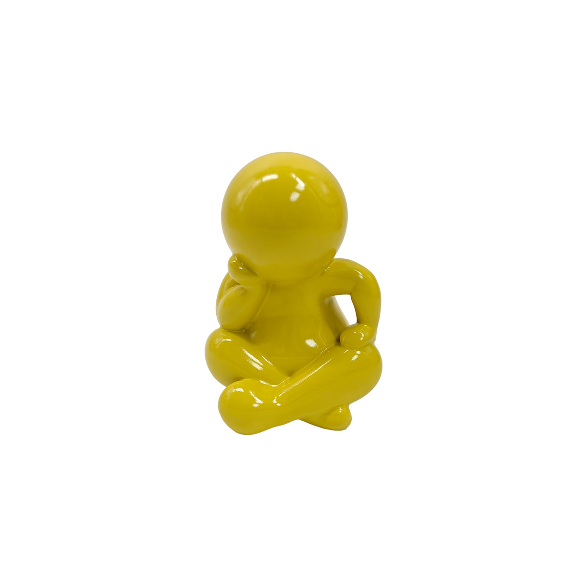 Present Time ornament Amigo Sitting Medium - geel - 11.3x10.2x16.3cm
