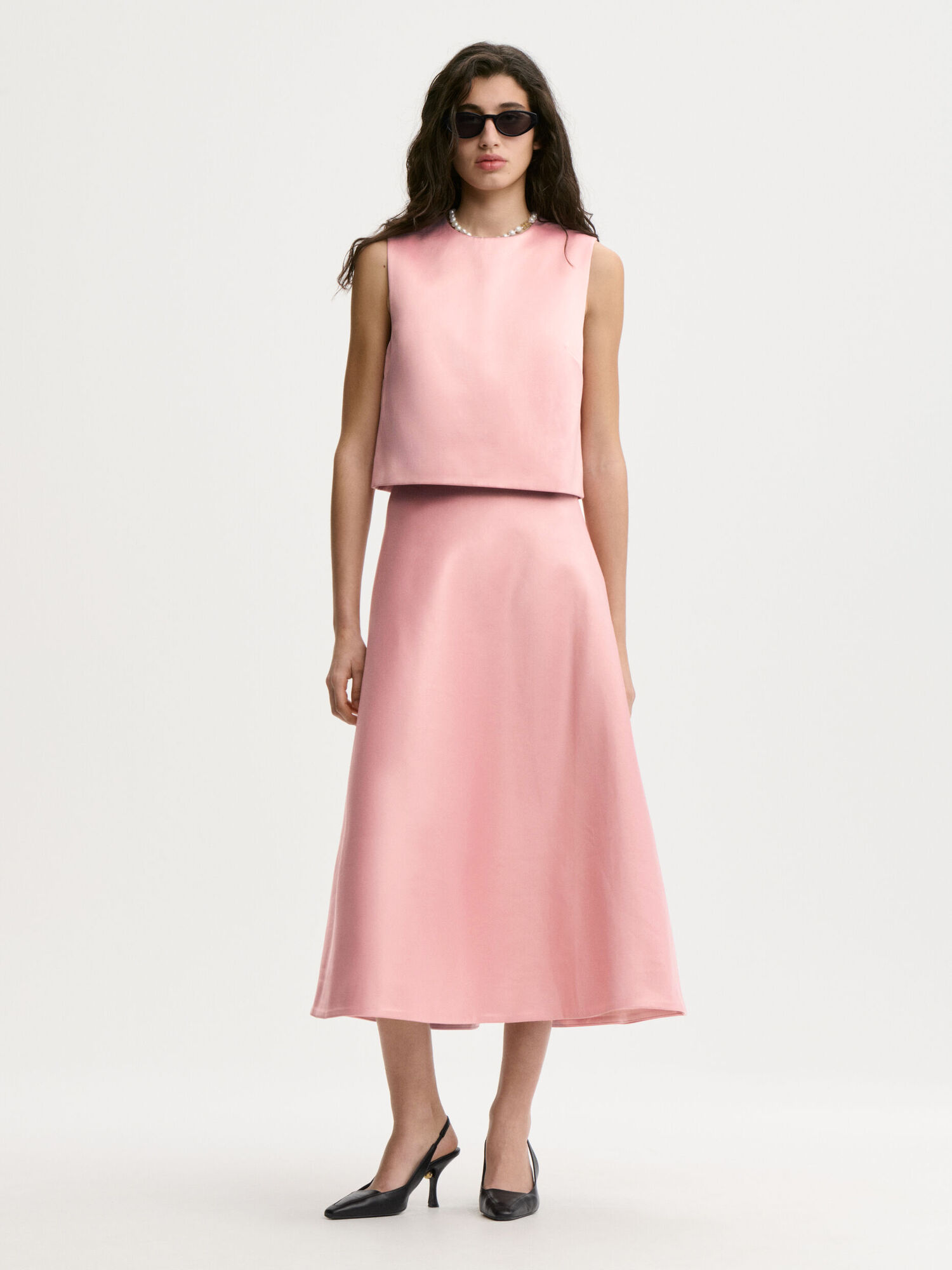 EXCLUSIVE: Giovanna satin maxinederdel