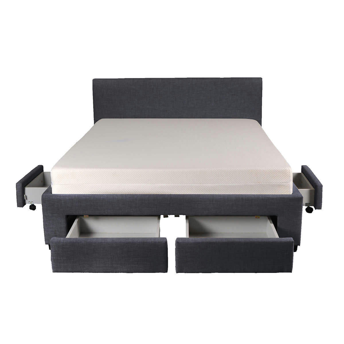 - Lit 160x200 sommier inclus et 4 tiroirs côme girs foncé