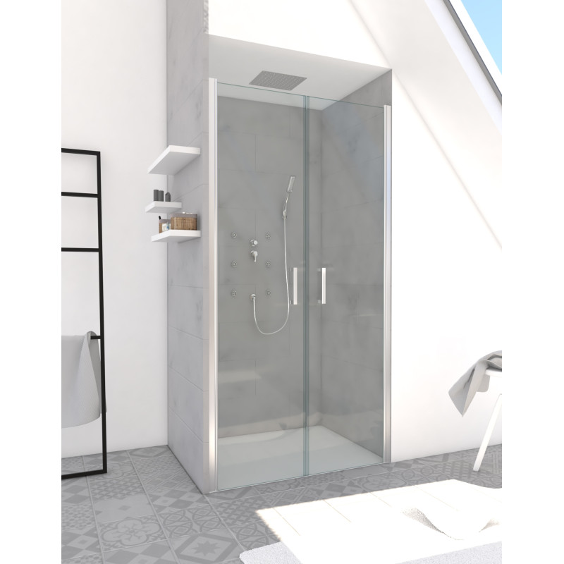 Porte de douche Saloon chromé 90 x 200 cm AURLANE