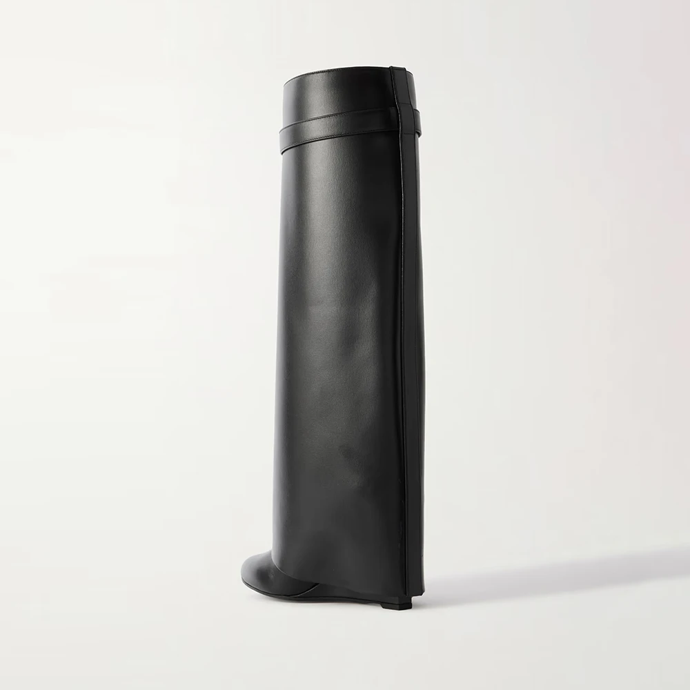 Givenchy Shark Lock Leather Boots with Wide Calf