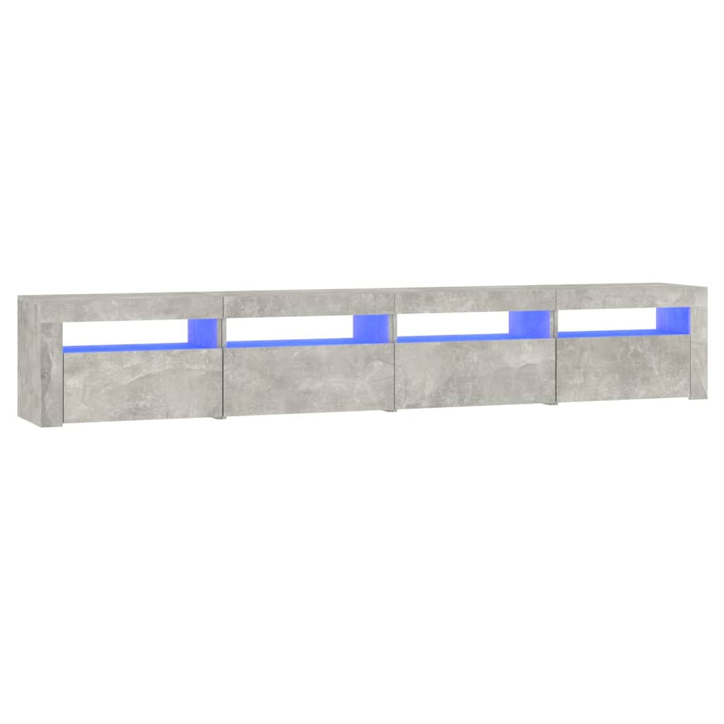 Szafka pod TV z oświetleniem LED szarość betonu 240x35x40 cm