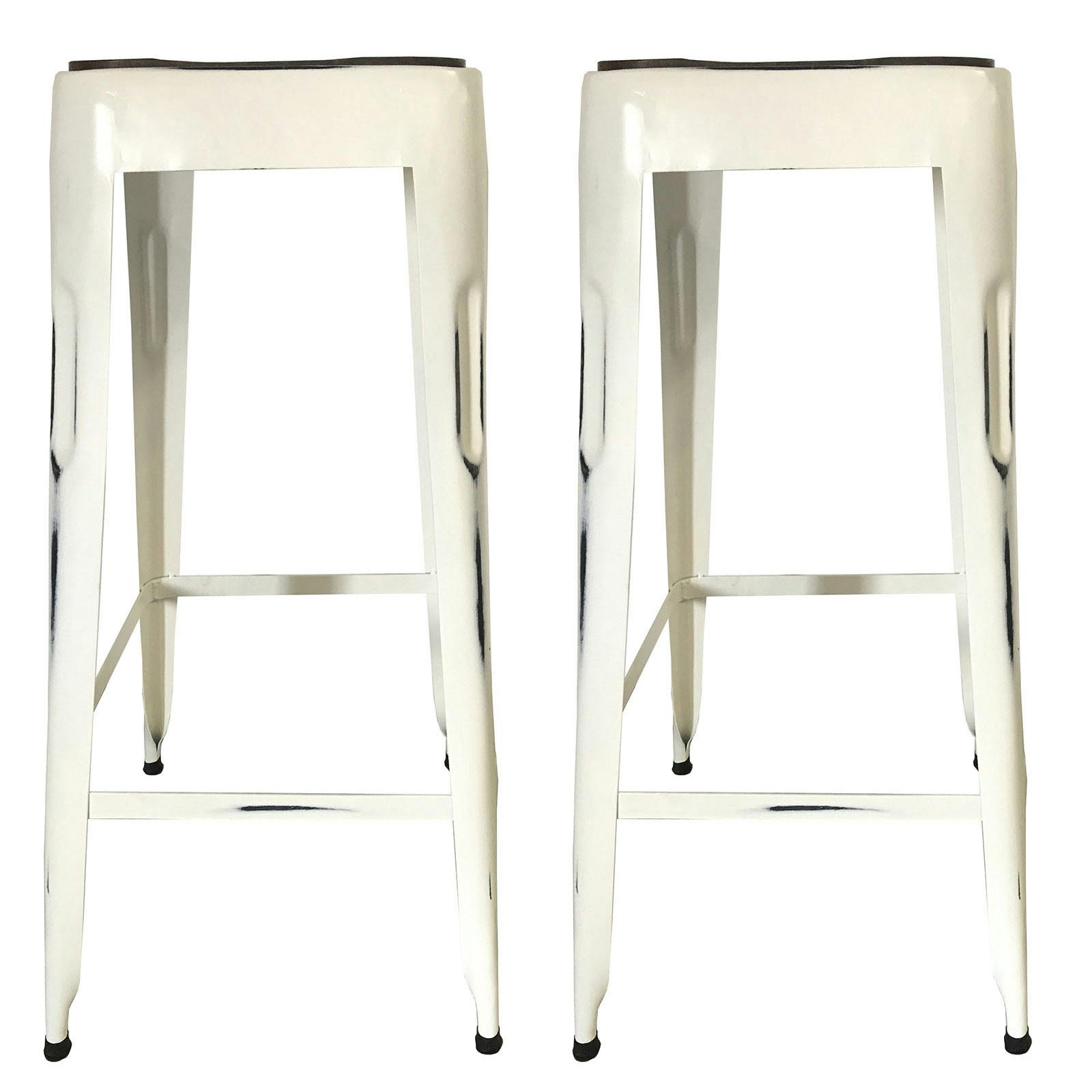 Tabouret de bar blanc (lot de 2) LEEDS