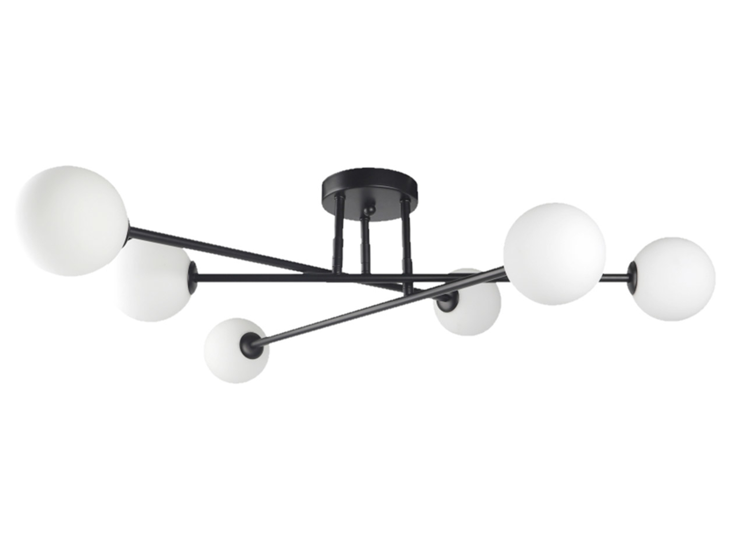 Lampa wisząca Dorado 6-punktowa metalowa biało-czarna