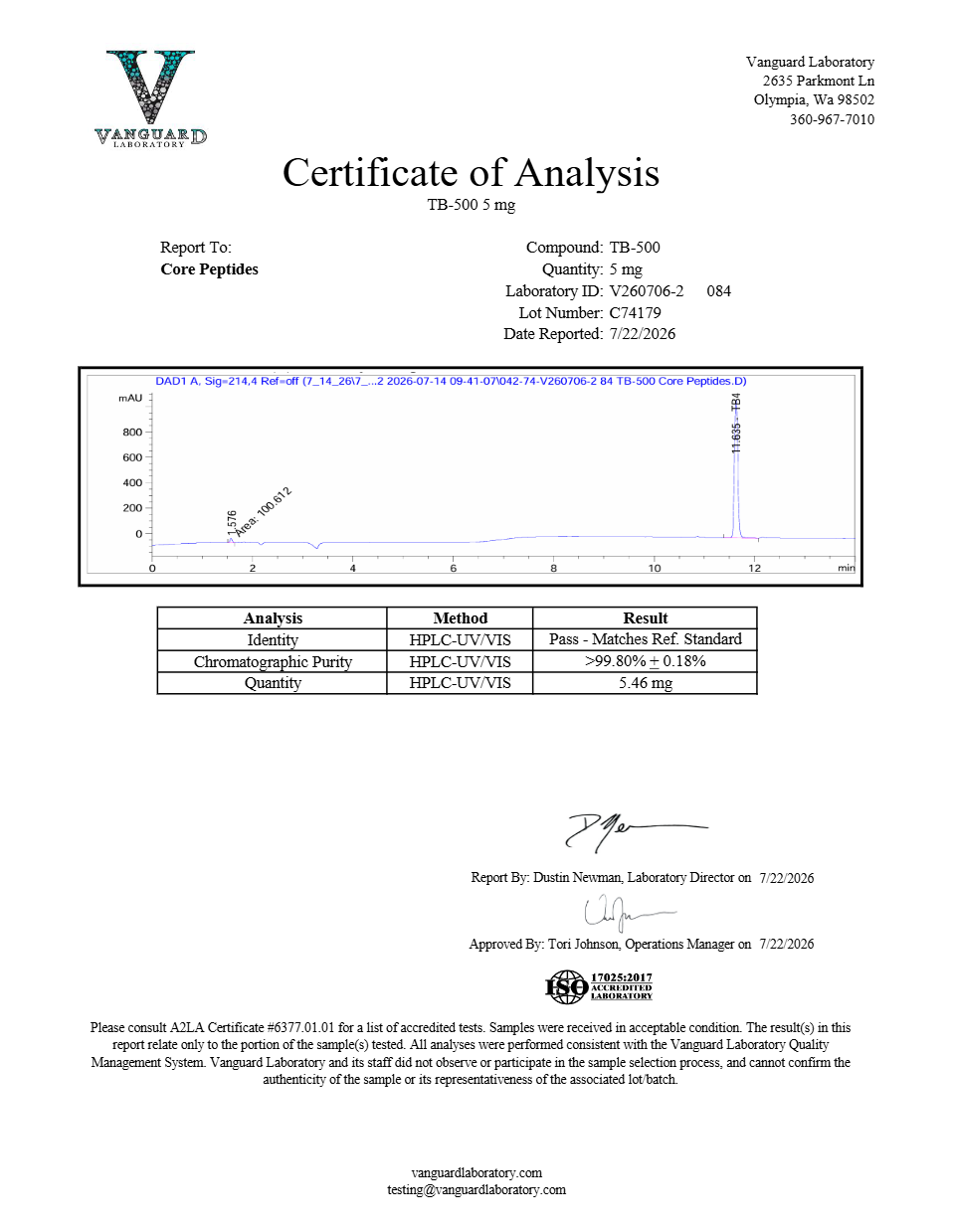 BT2 | TB-500 (Thymosin Beta-4) 2mg × 10 Vials