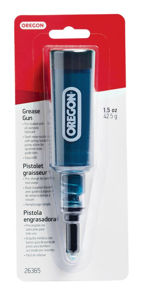 Oregon 26365 Pre-Loaded All Purpose Lubricant Grease Gun for Chainsaws, 1.5-oz