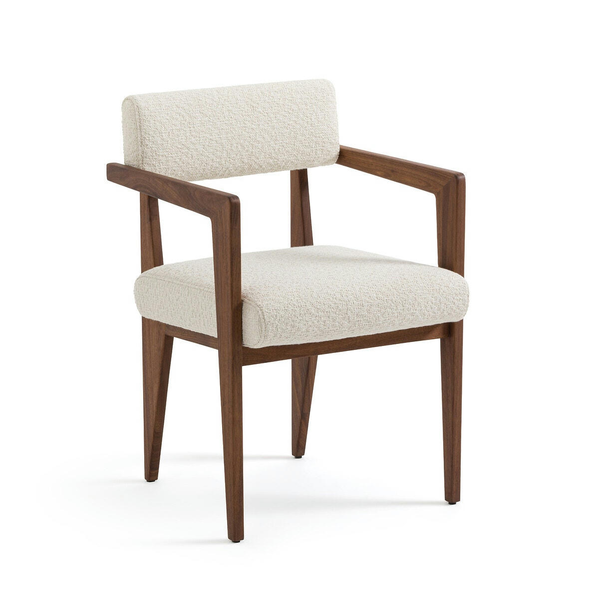 Fauteuil de table noyer et bouclette, Izag