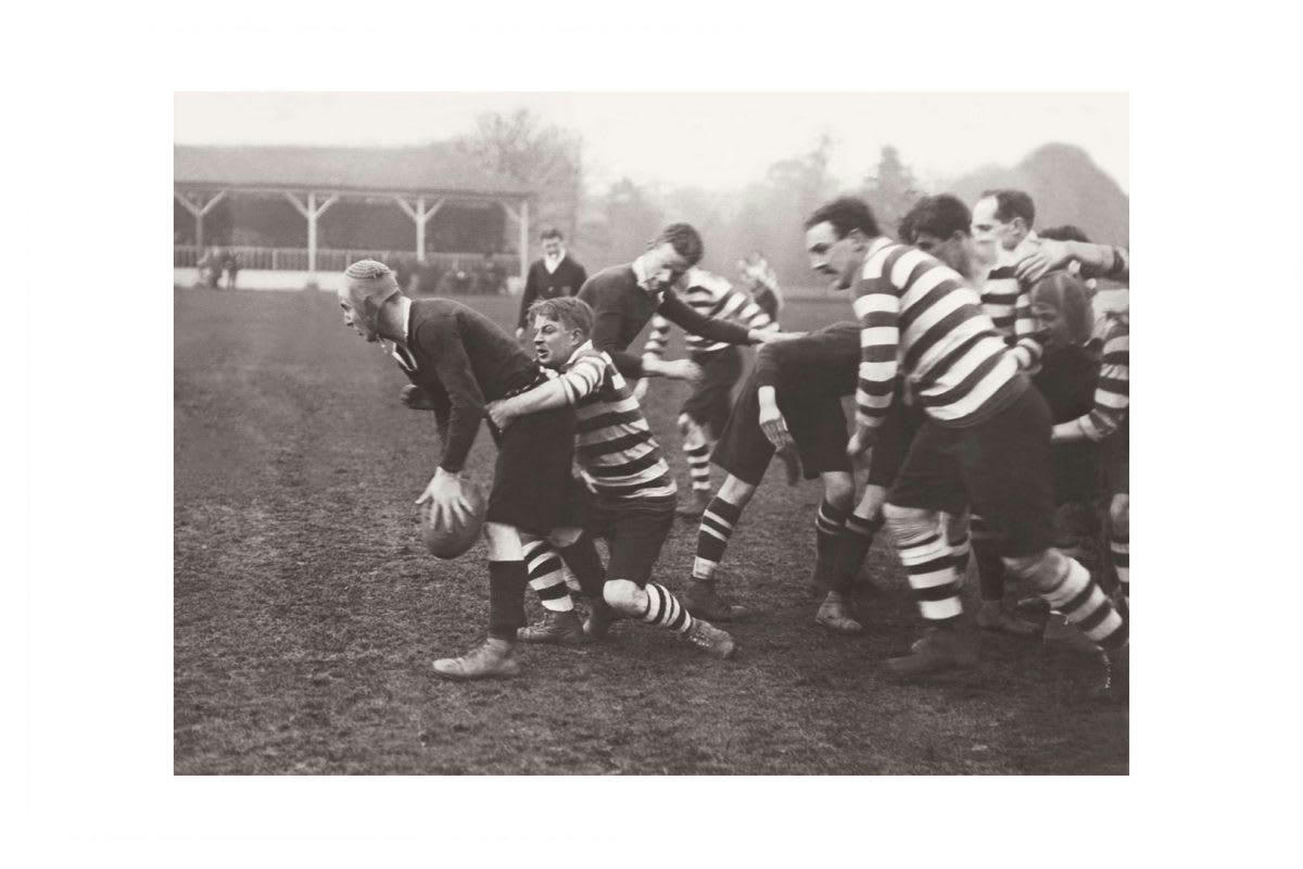 SPORT - Photo ancienne noir et blanc rugby n°07 alu 40x60cm