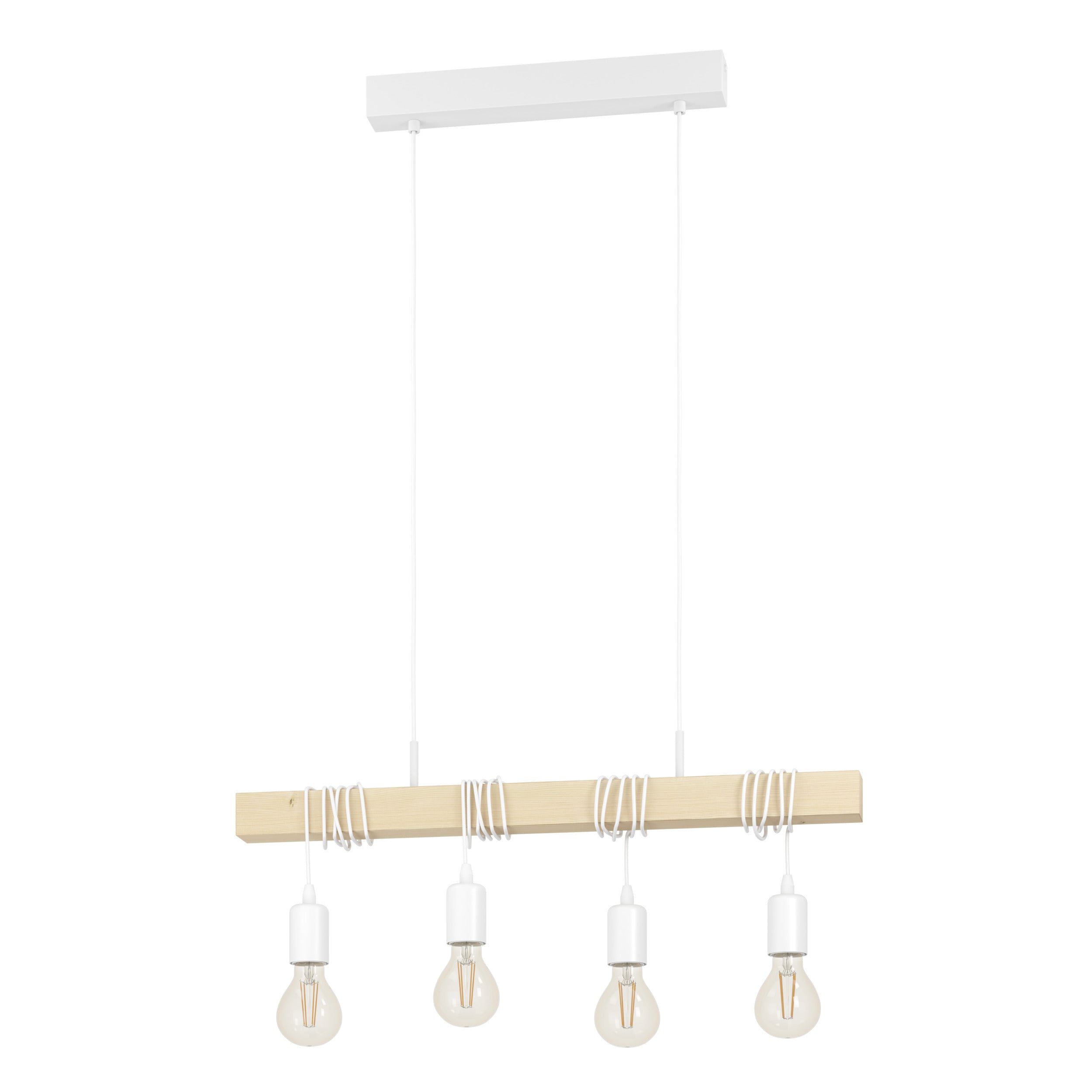 EGLO hanglamp Townshend - e27 - 70 cm - wit/bruin