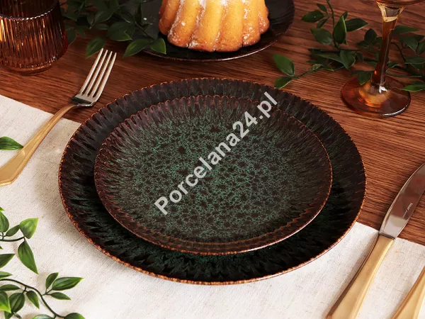 Komplet talerzy na 6 osób (18 el.) Lubiana - Stoneware Jade