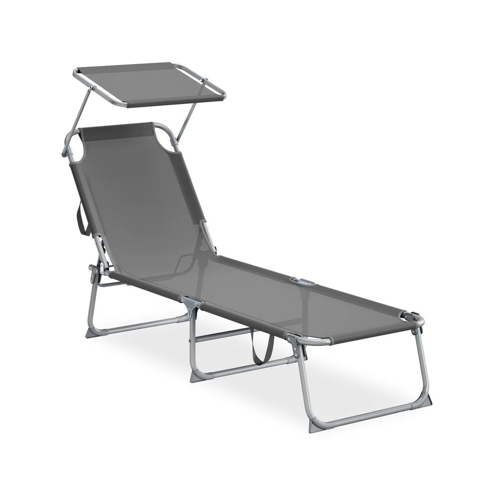 Chaise longue d'extérieur pliante, 189 x 53 x 28,5 cm