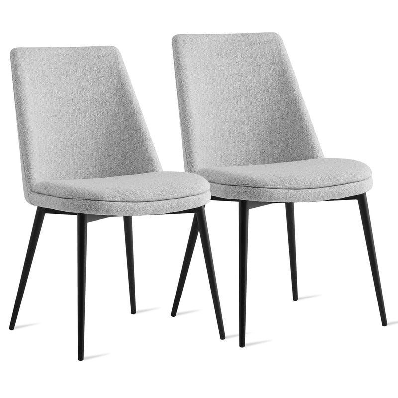 Ariel Mid-Century Upholsteried Dining Chair with Metal Legs Set of 2