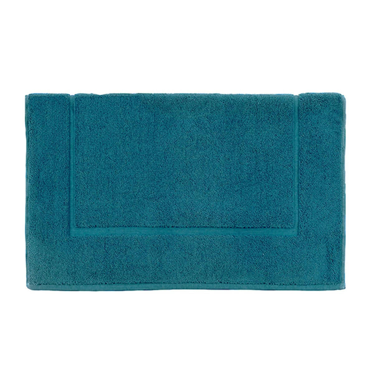 AQUA - Tapis de bain uni en coton Vert Émeraude 60x60