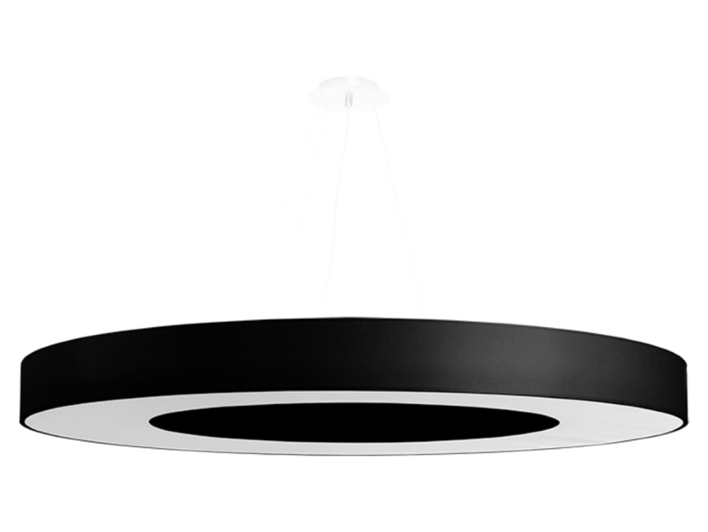 Lampa wisząca Saturno 8-punktowa 90 cm tkaninowa czarna