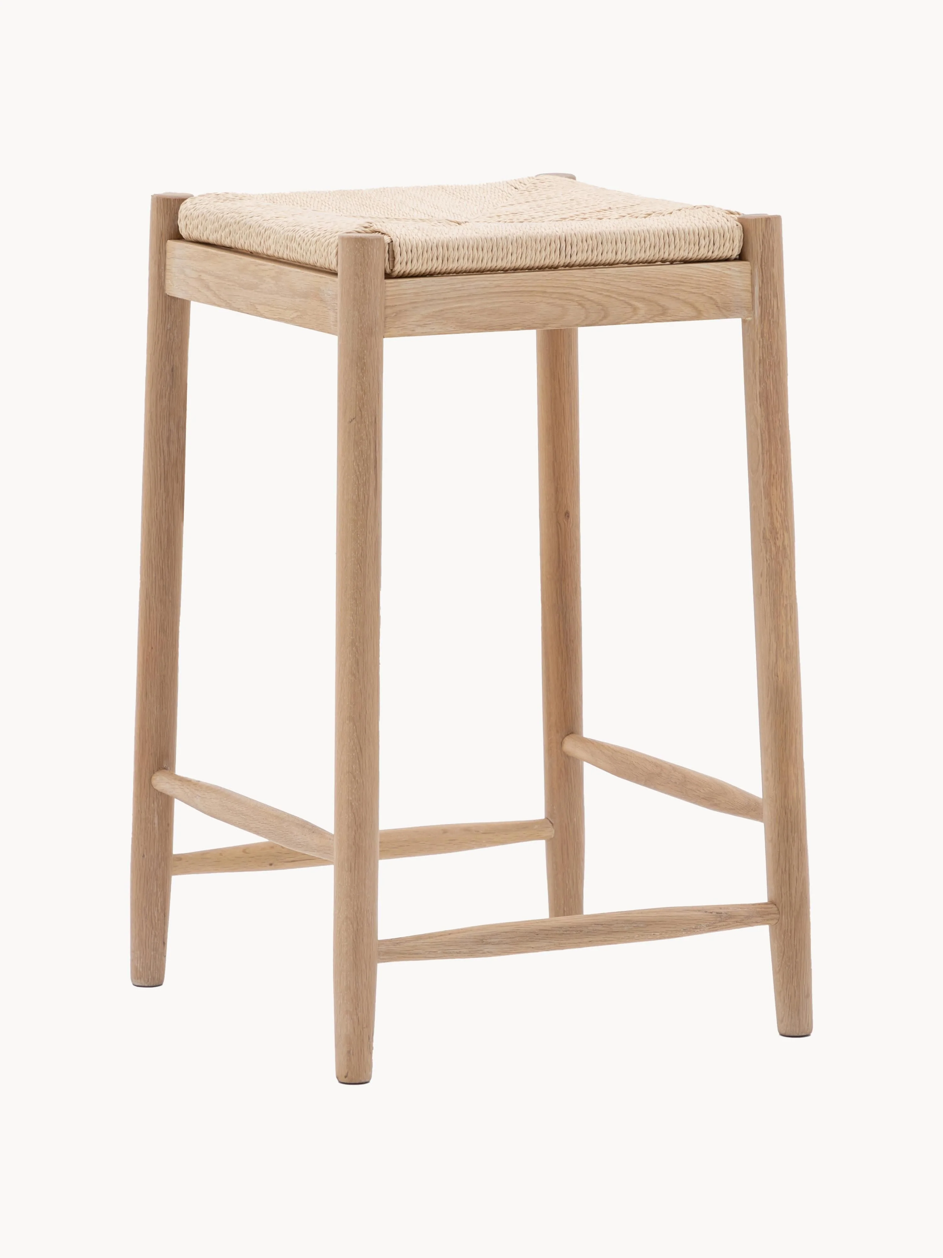 Handgefertigter Hocker Eton aus Eichenholz