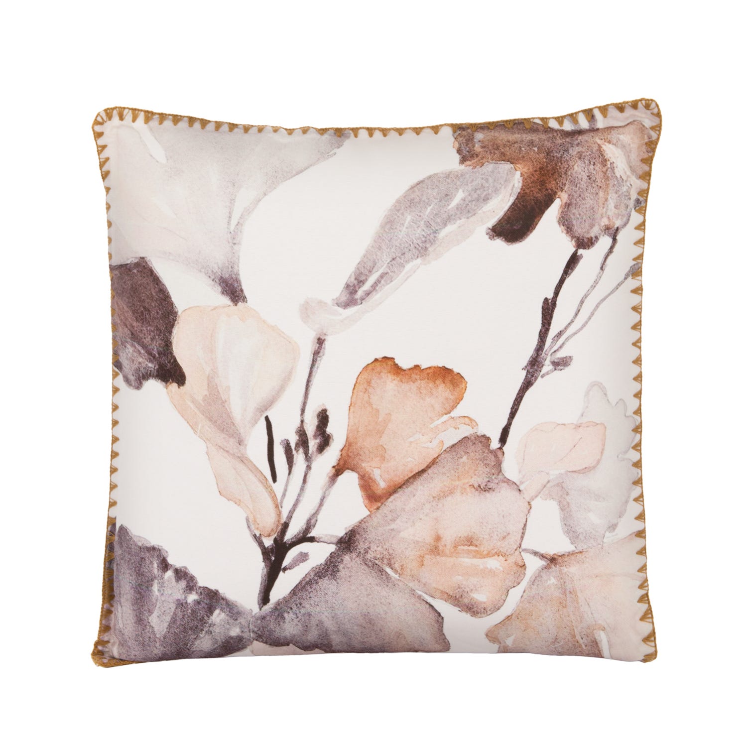 Cuscino divano 45x45 cm fiori tortora