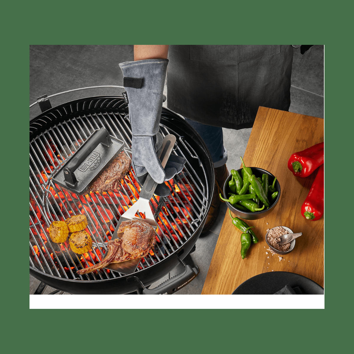 BBQ - Gants barbecue en cuir noir