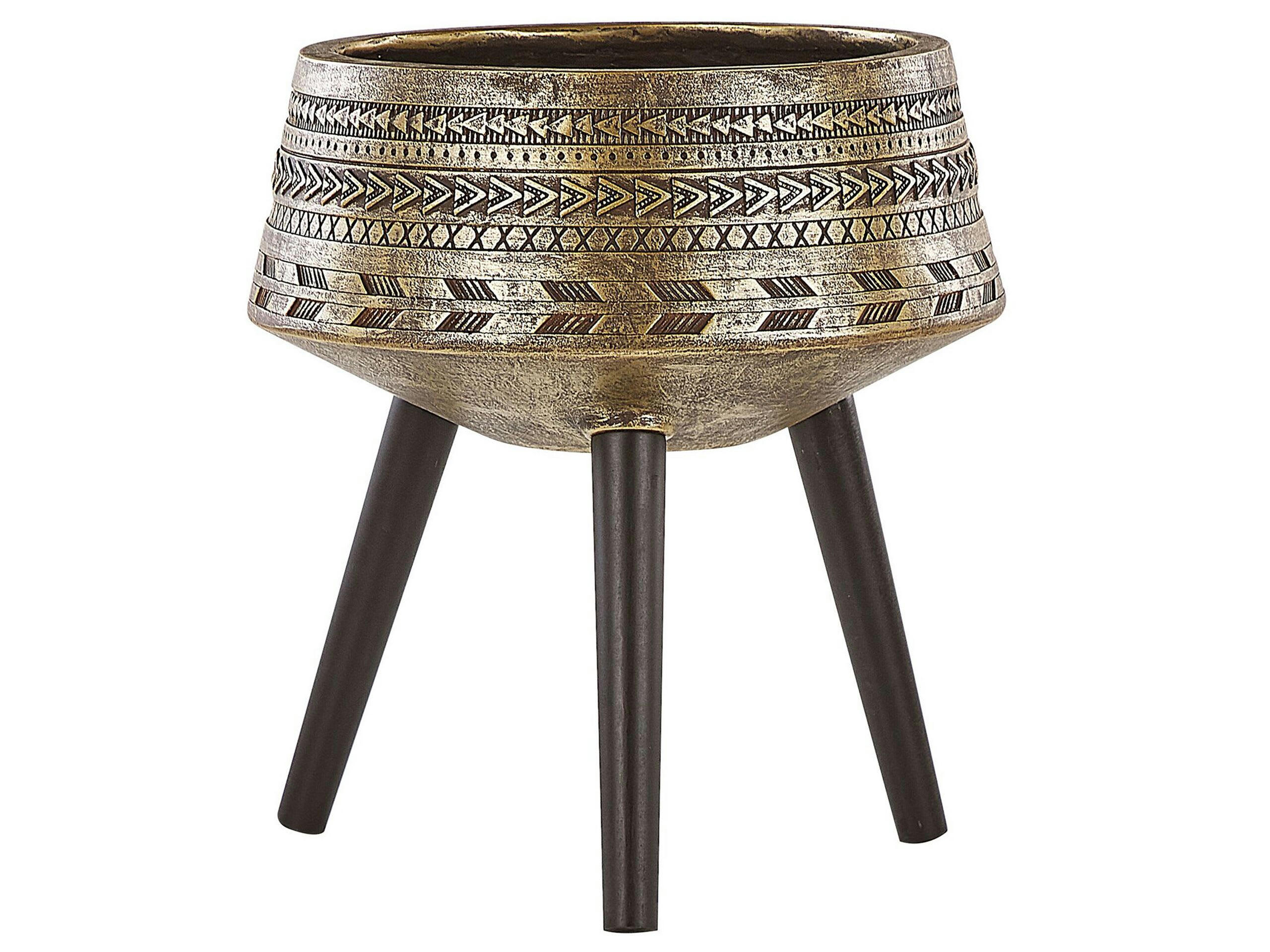 VARDIANI - Cache-pot d'extérieur en matériaux synthétiques doré H51