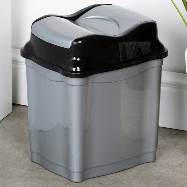 Kosz na śmieci plastikowy szary 5 l