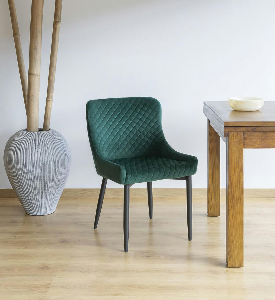 MELISSA - Set de 2 chaises tapissées en velours vert