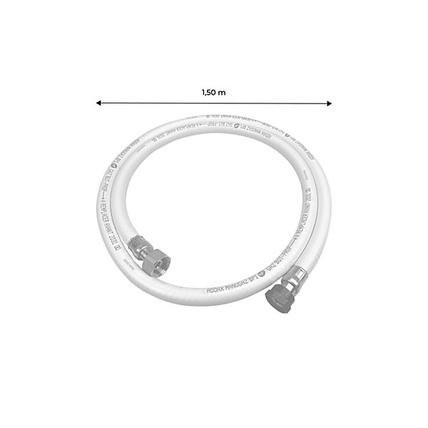 Kit Tuyau flexible de gaz 1.5 m à embouts mécaniques   Détendeur Quick-on D.27mm Butane 28mbar 1.3kg/h. raccord rapide Normes NF