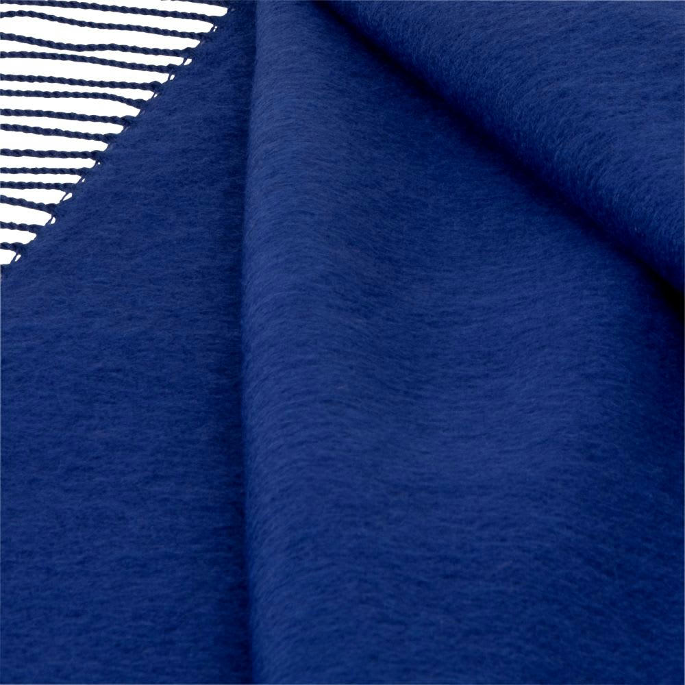 SETE - Plaid bleu à franges 170x130