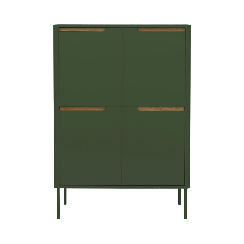 SWITCH - Buffet haut en bois 4 portes H128cm vert forêt