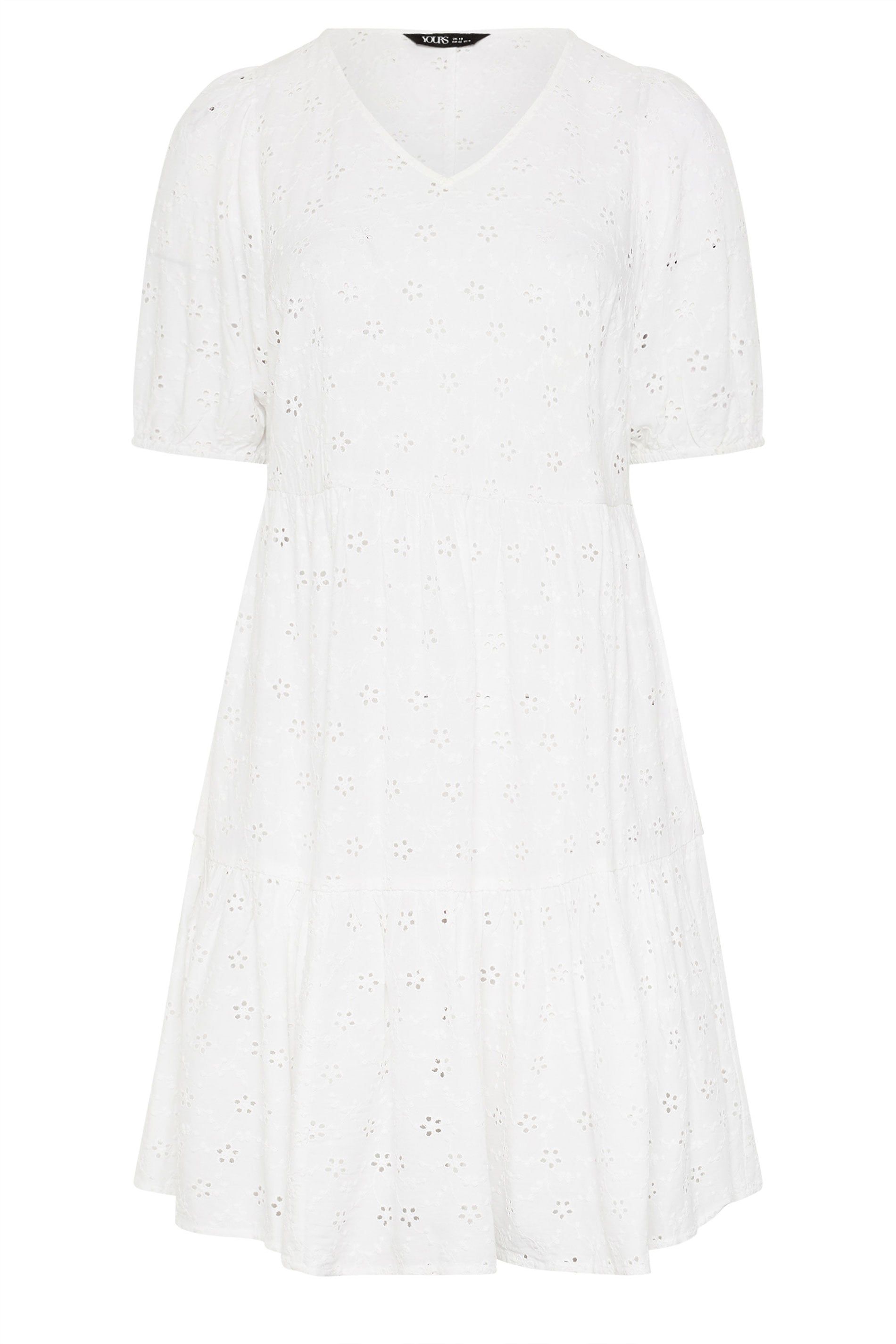 Yours Broderie Anglaise Tiered Dress