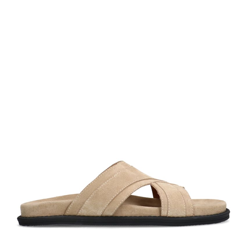 Manfield Beige suède slippers