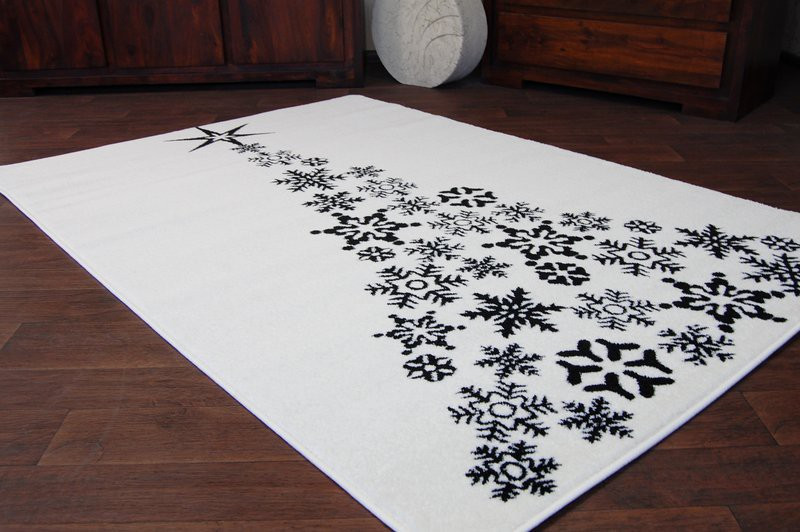 Dywan XMAS - F792 krem/czarny 80x150 cm