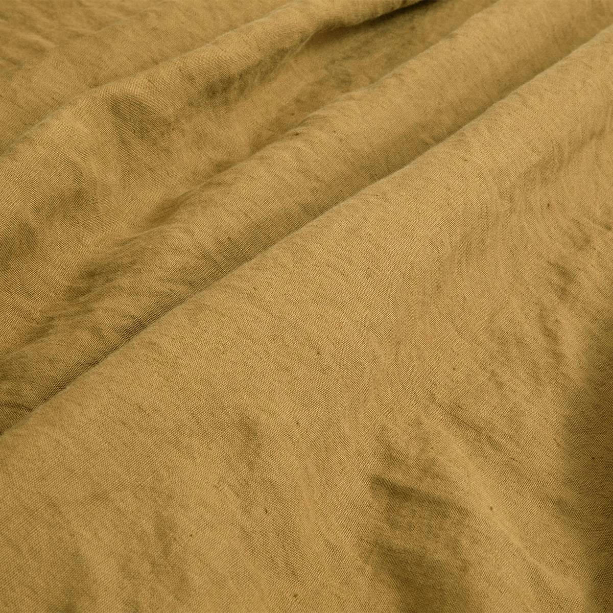 PETIT JOUR - Drap plat en  lin lavé jaune 270 x 300 cm