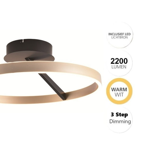 Freelight Freelight Plafondlamp Pilota Zwart & Goud 55W incl. 3 Step