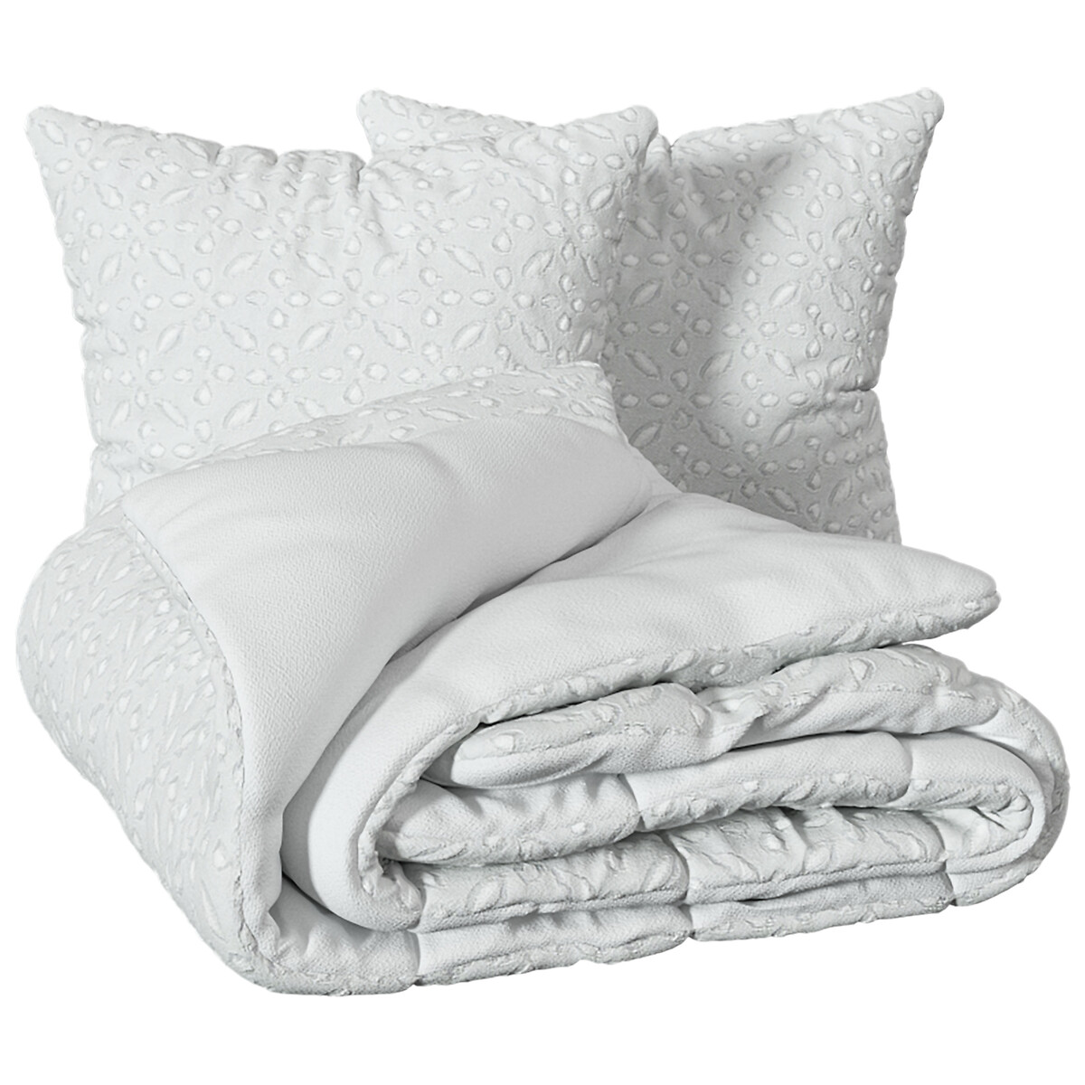 3-piece bed set "Swan" Jacquard, White, 260x240 cm