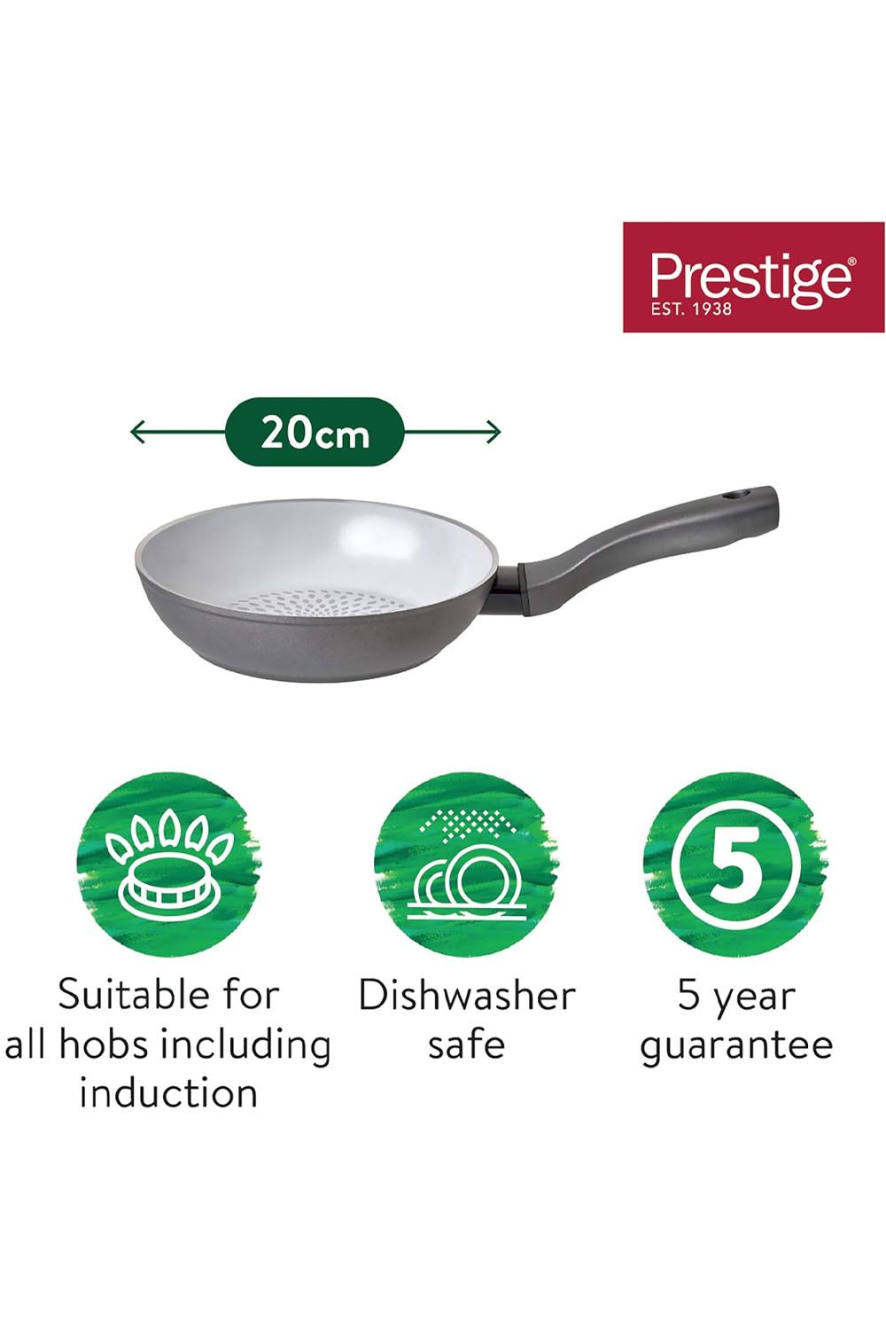 Meyer Prestige Earth Pan Ceramic Non Stick Frying Pan 20cm - Grey