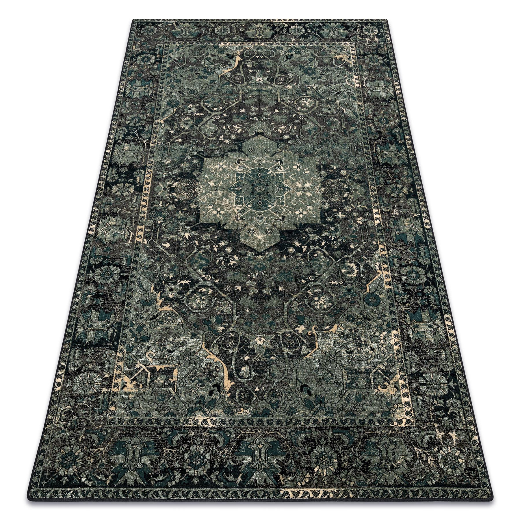 Dywan wełniany POLONIA Dukato Ornament iron zielony 170x235 cm