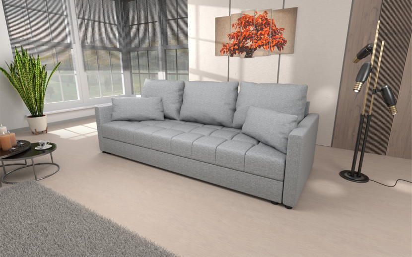 Sofa DOMINO rozkładana z funkcją spania Jasny Szary