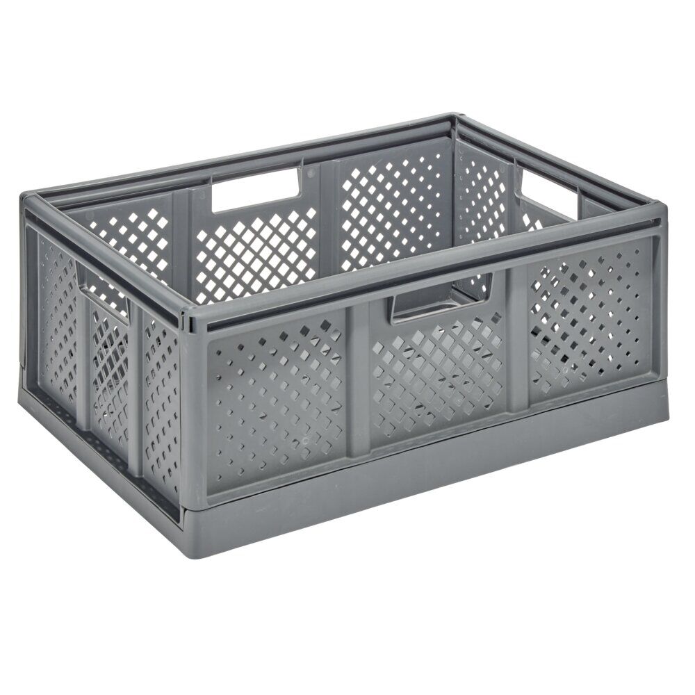 Casier pliant 40L plastique gris 54,5x16,5xH27,5m