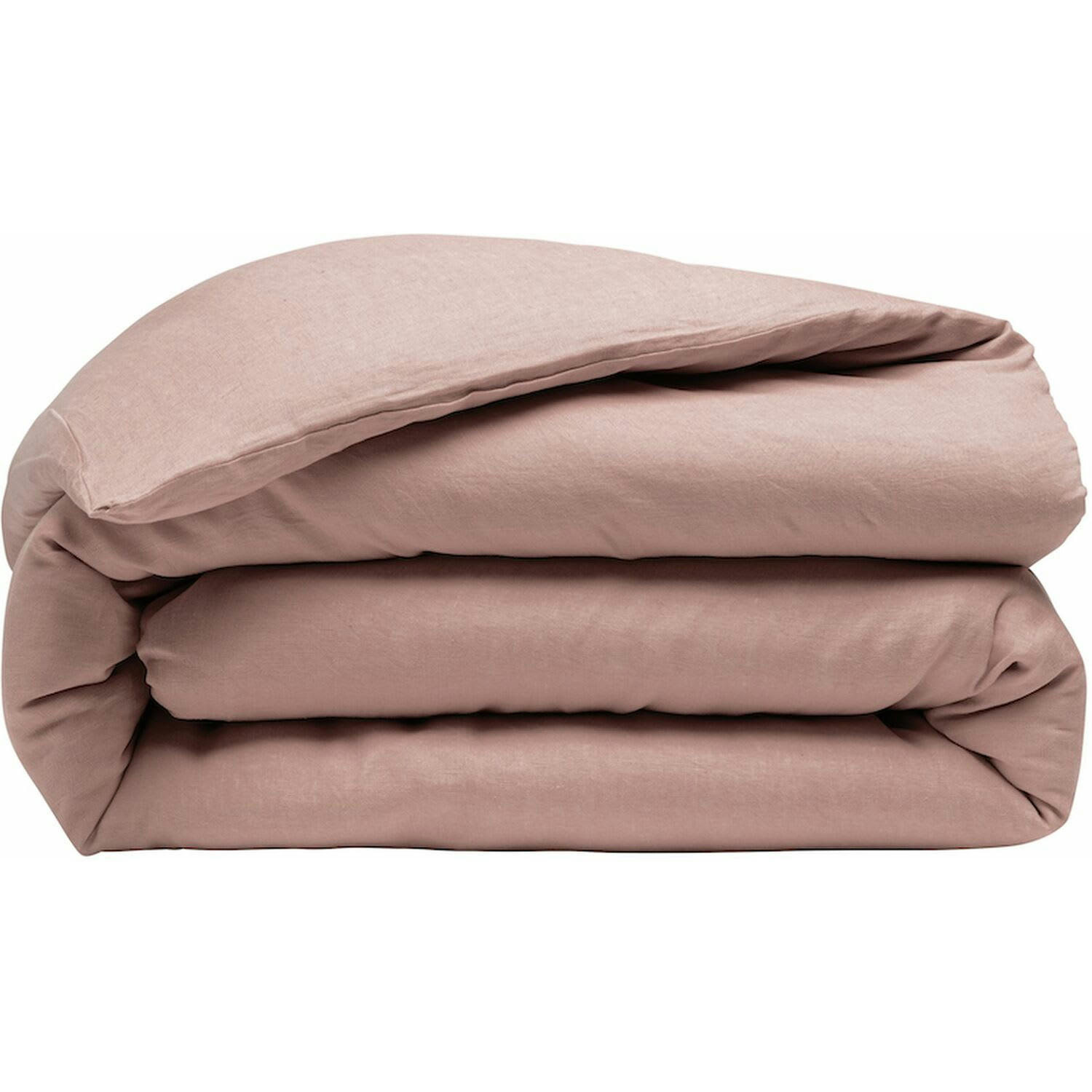 ROSE - Housse de couette lin lave rose 155x220 cm