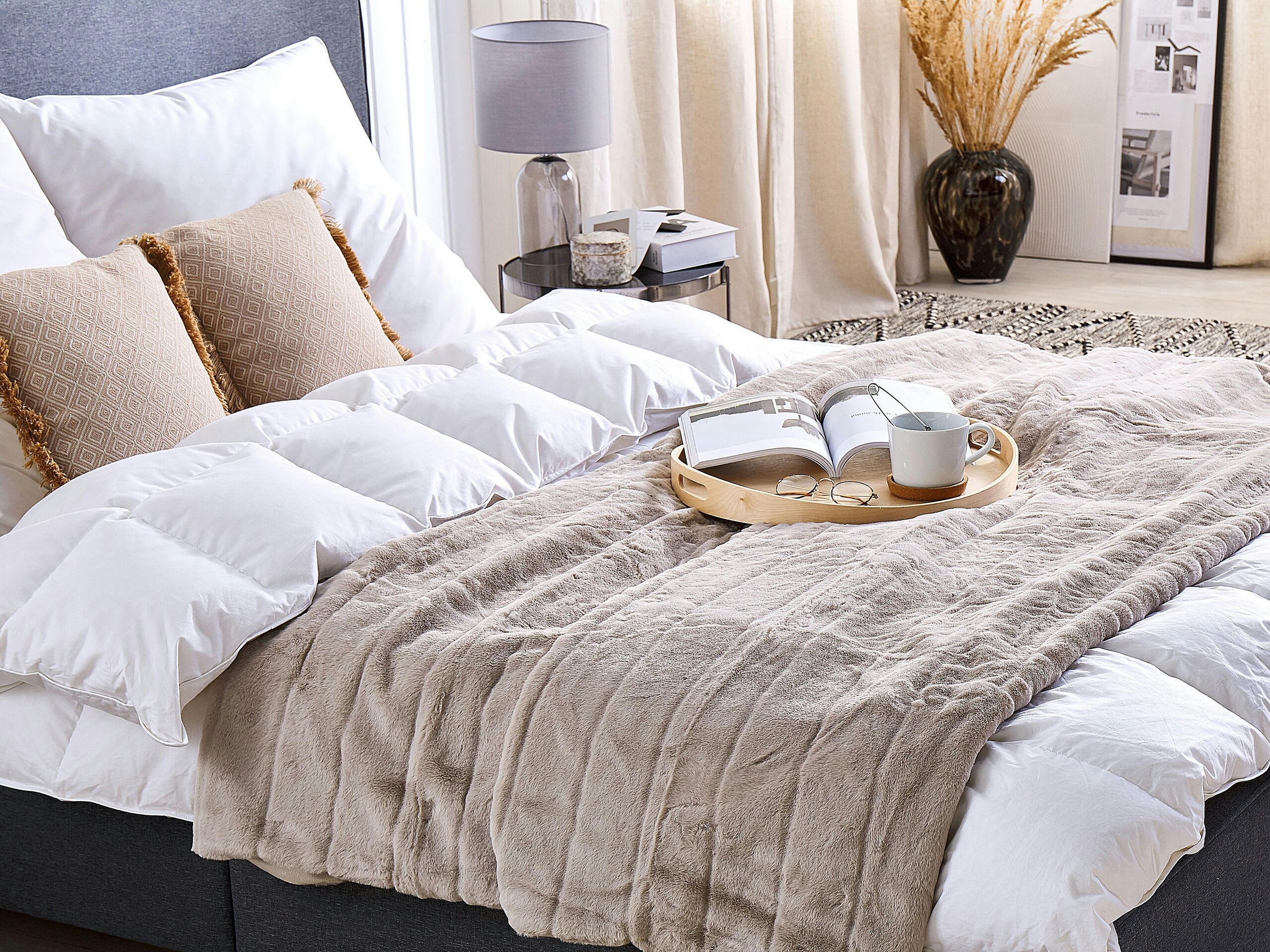 LABYAR - Couverture en polyester beige 220x180cm