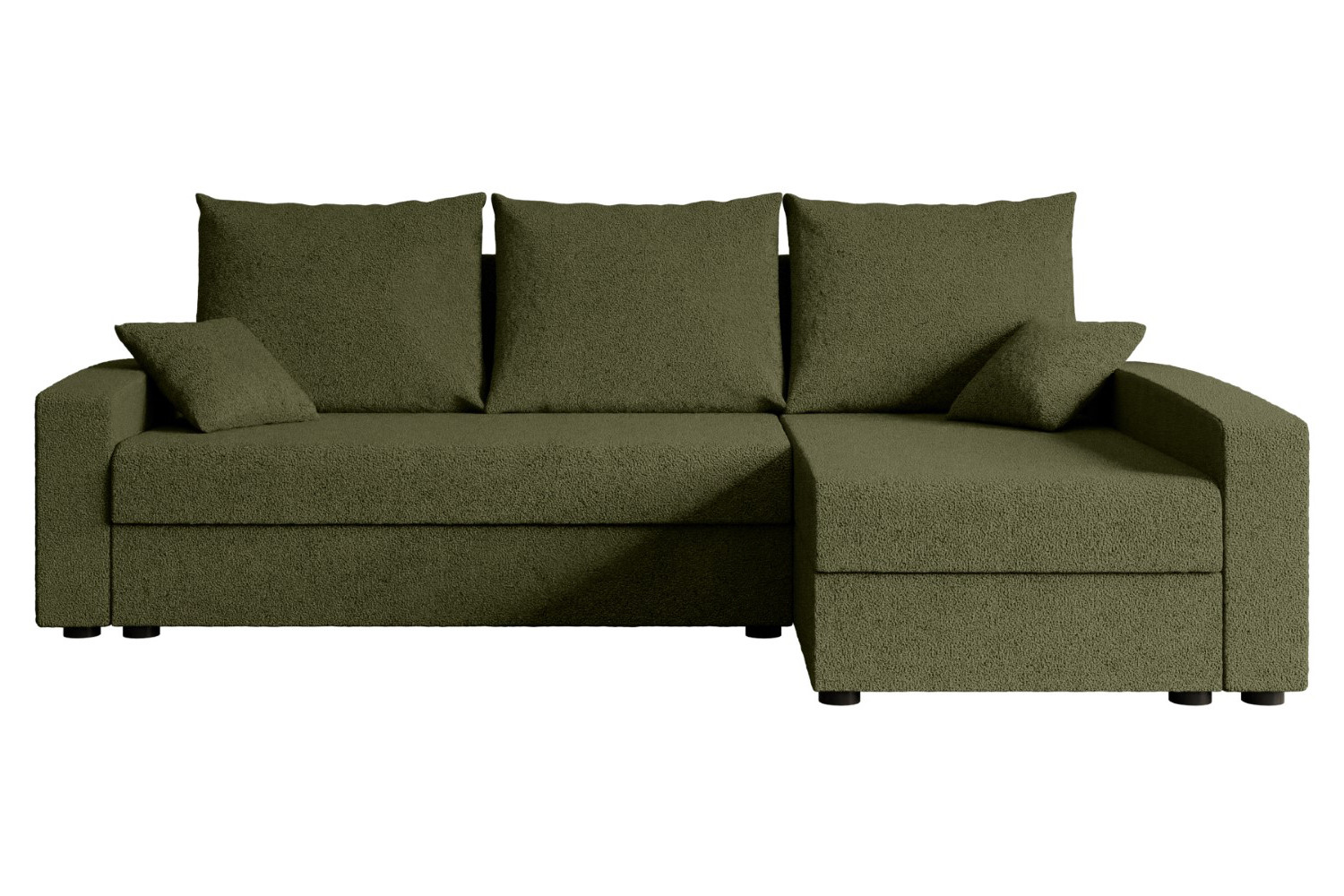 Narożnik z funkcją spania i pojemnikiem ALESIA-L 231x140x90 cm Zielony