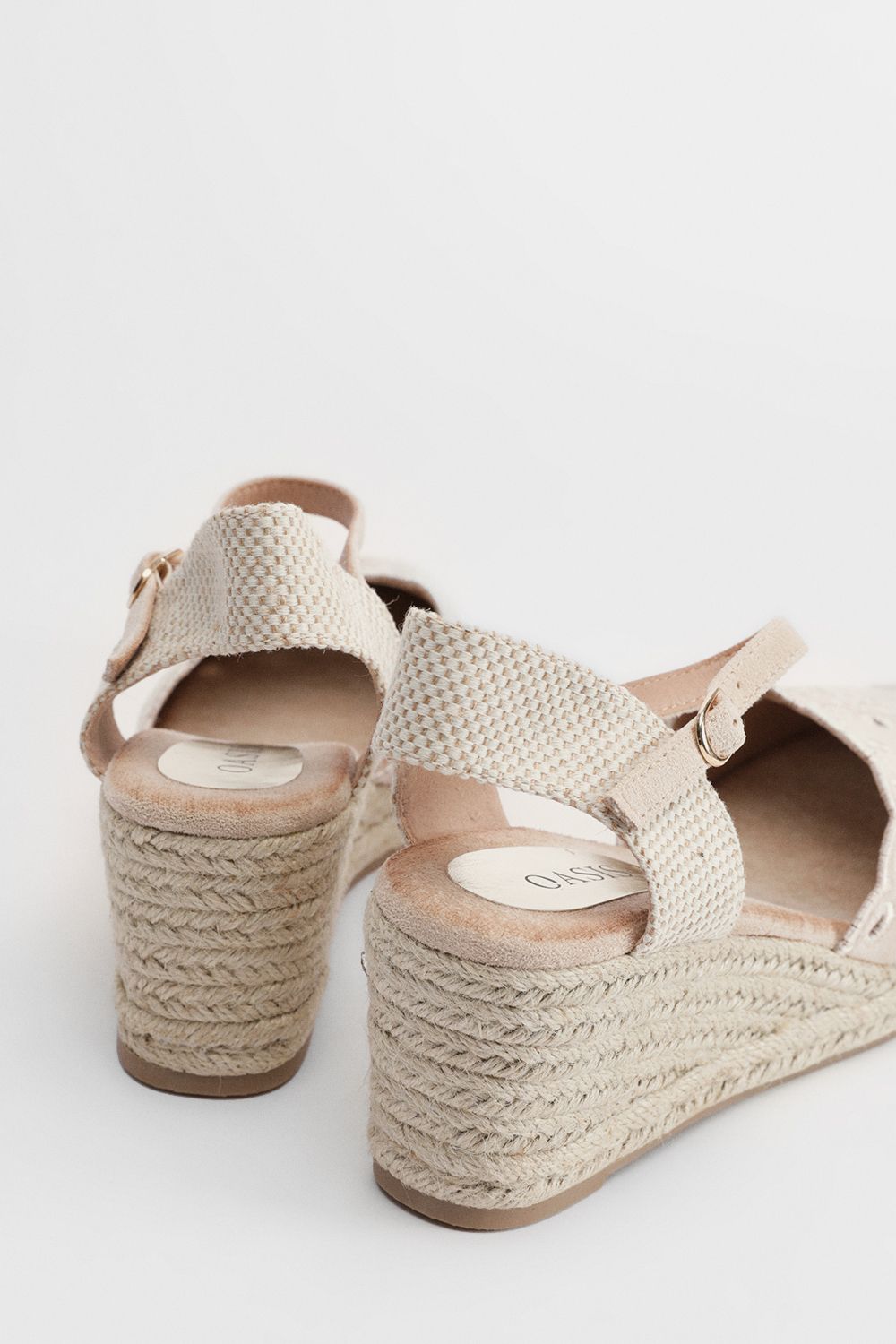 Oasis Britany Cut Out Detail Faux Suede 2 Part Espadrille Wedges