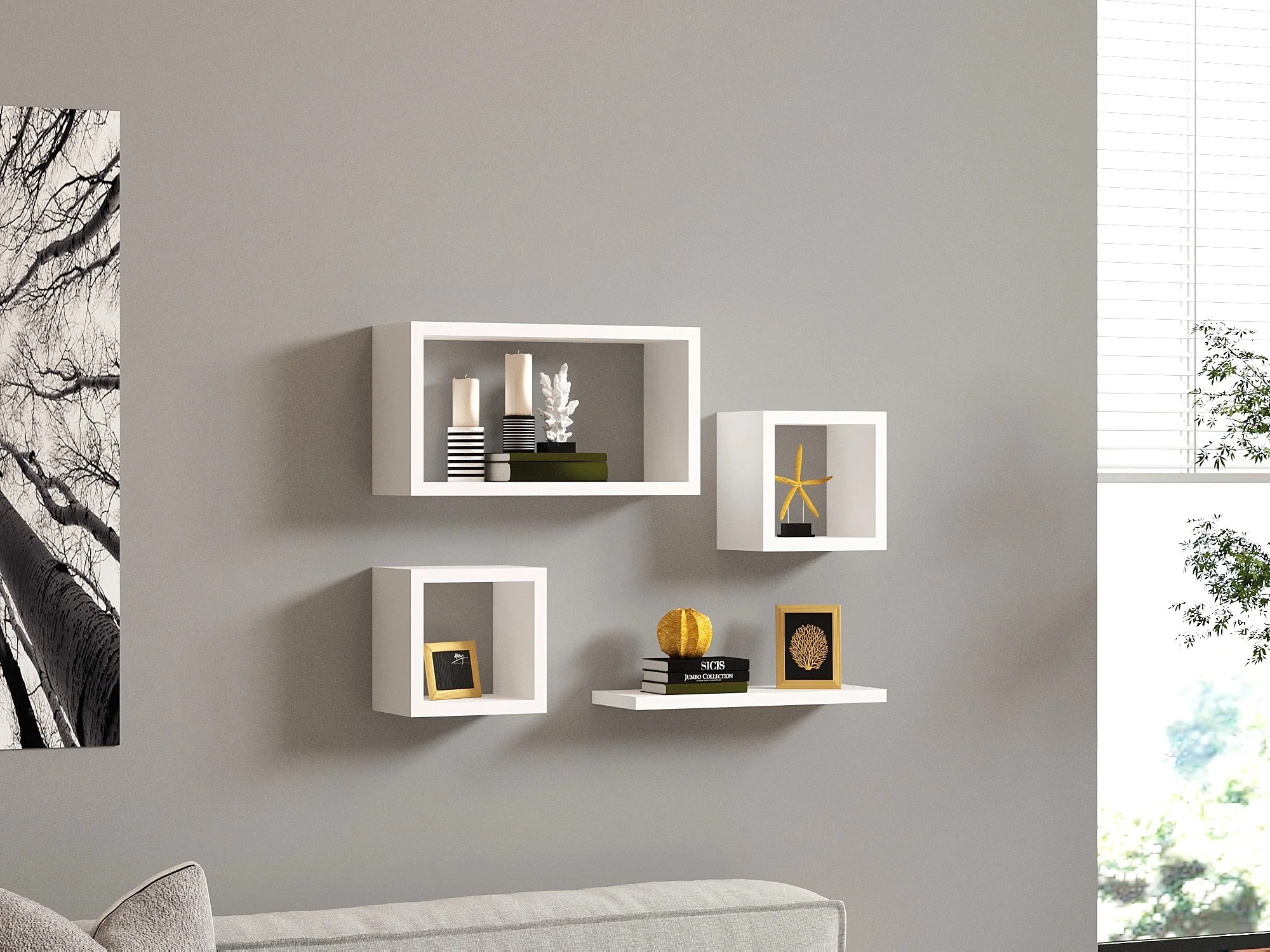 Set van 4 wandplanken Babi